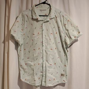 Men's ice cream print s/s button up